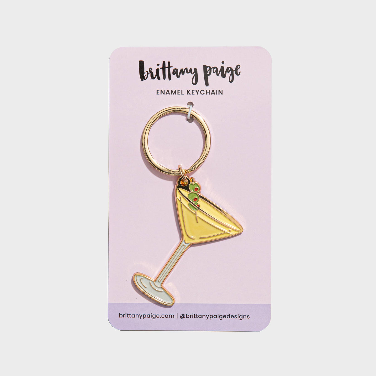 Olive Dirty Martini Enamel Keychain Bag Charm