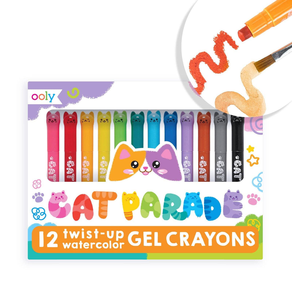 Cat Parade Twist-Up Watercolor Gel Crayons - Set of 12