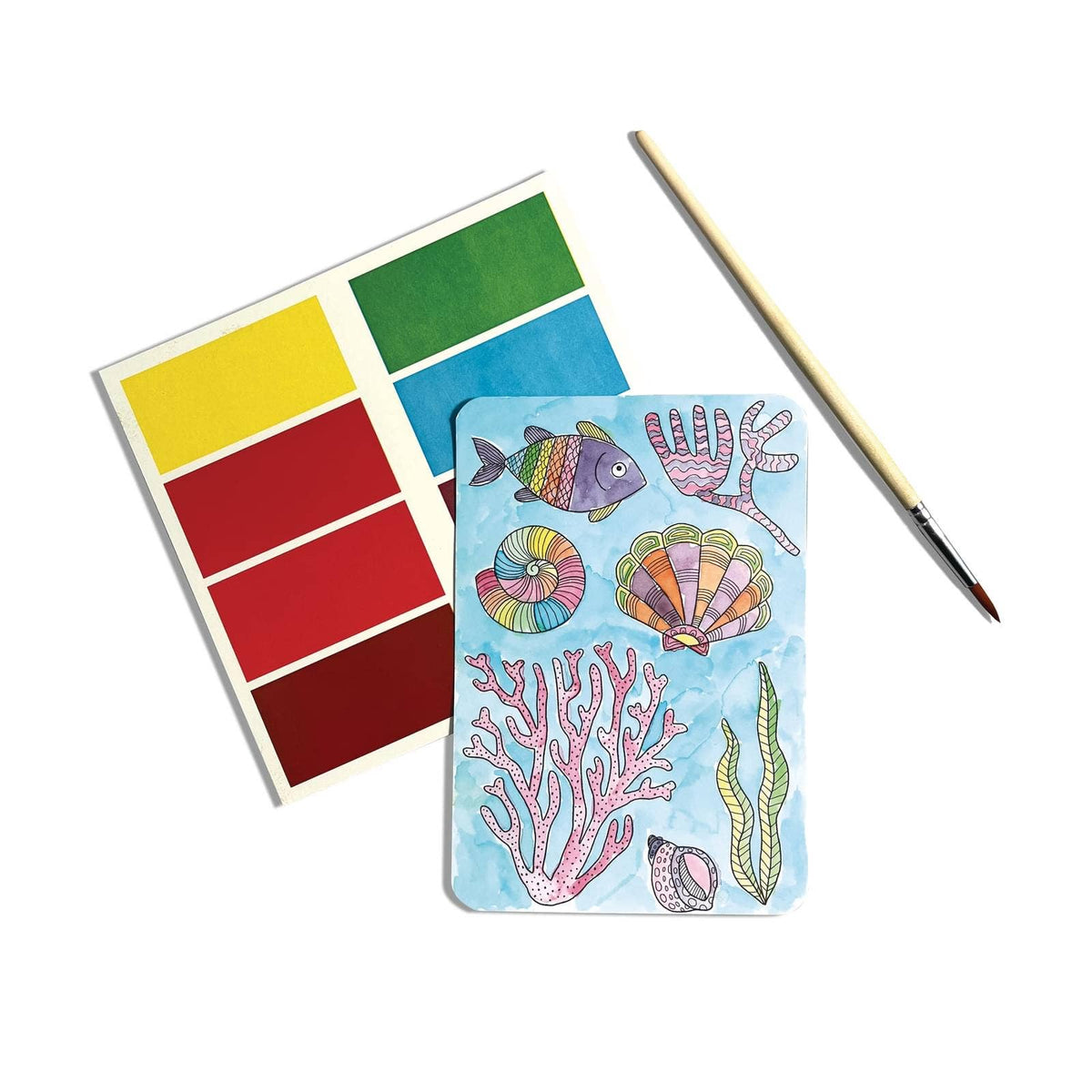 Scenic Hues: D.I.Y. Watercolor Art Kit - Ocean Paradise (17 PC Set)