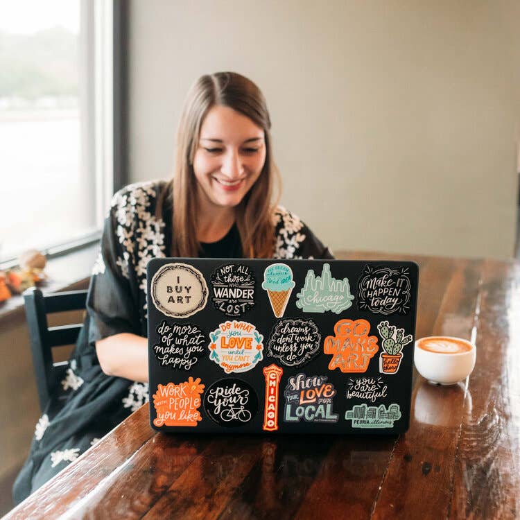 Go Make Art Funky Lettering Vinyl Sticker