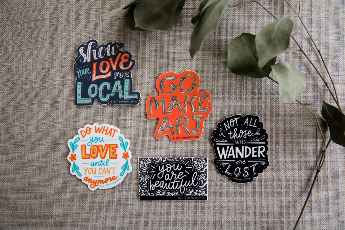 Go Make Art Funky Lettering Vinyl Sticker