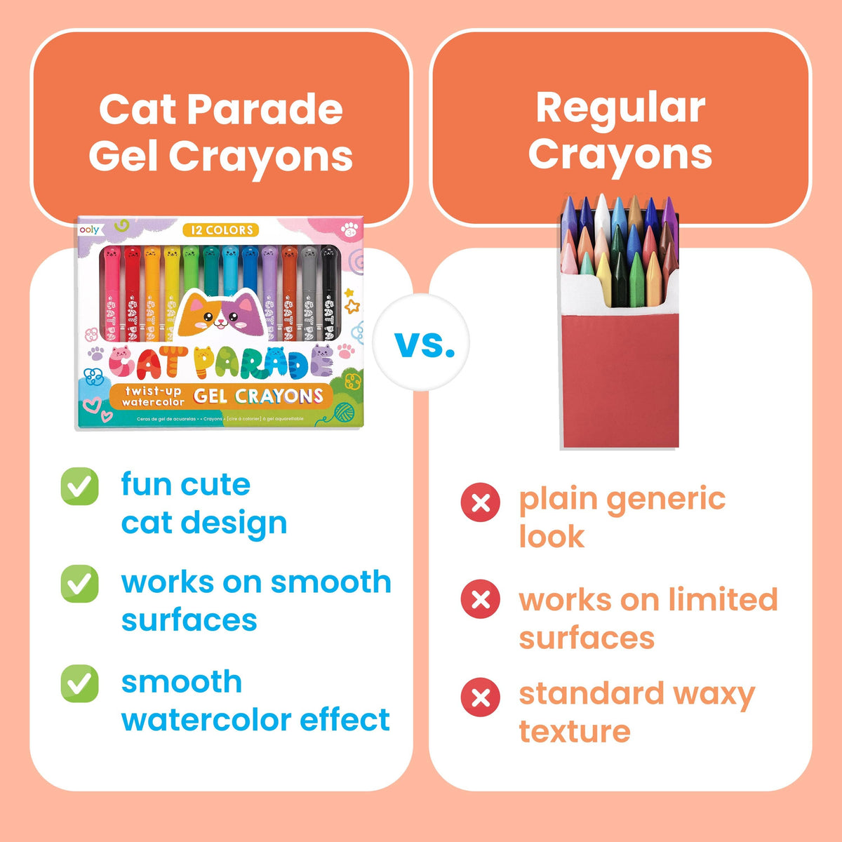 Cat Parade Twist-Up Watercolor Gel Crayons - Set of 12