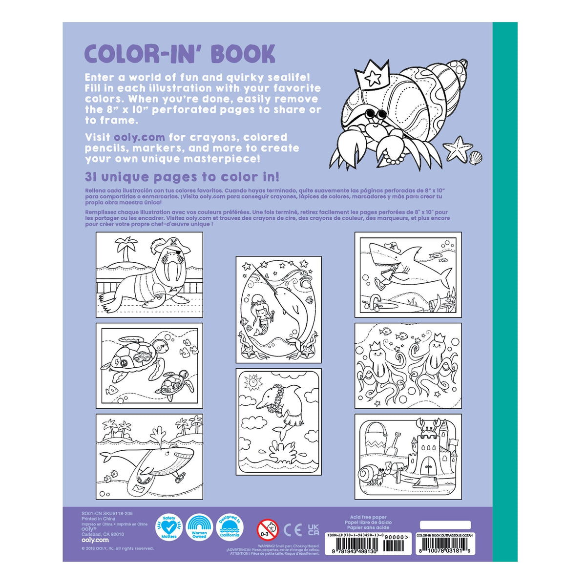 Color-in' Book Outrageous Ocean (31 Pages)