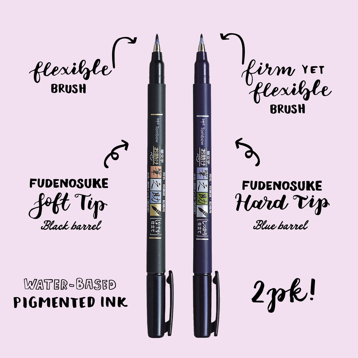 Fudenosuke Calligraphy Brush Pens - 2-Pack