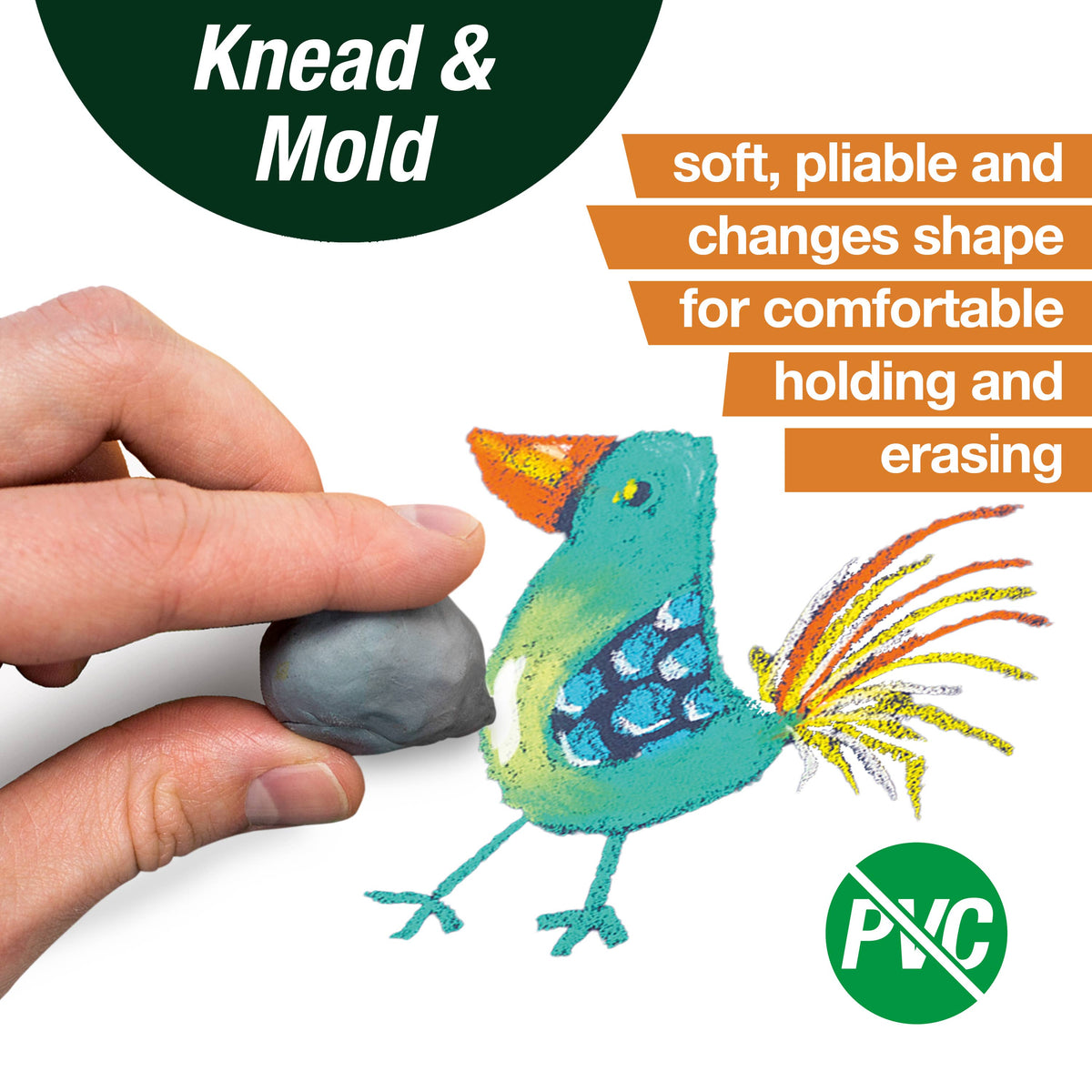 Kneadable Art Eraser, Grey in plastic case