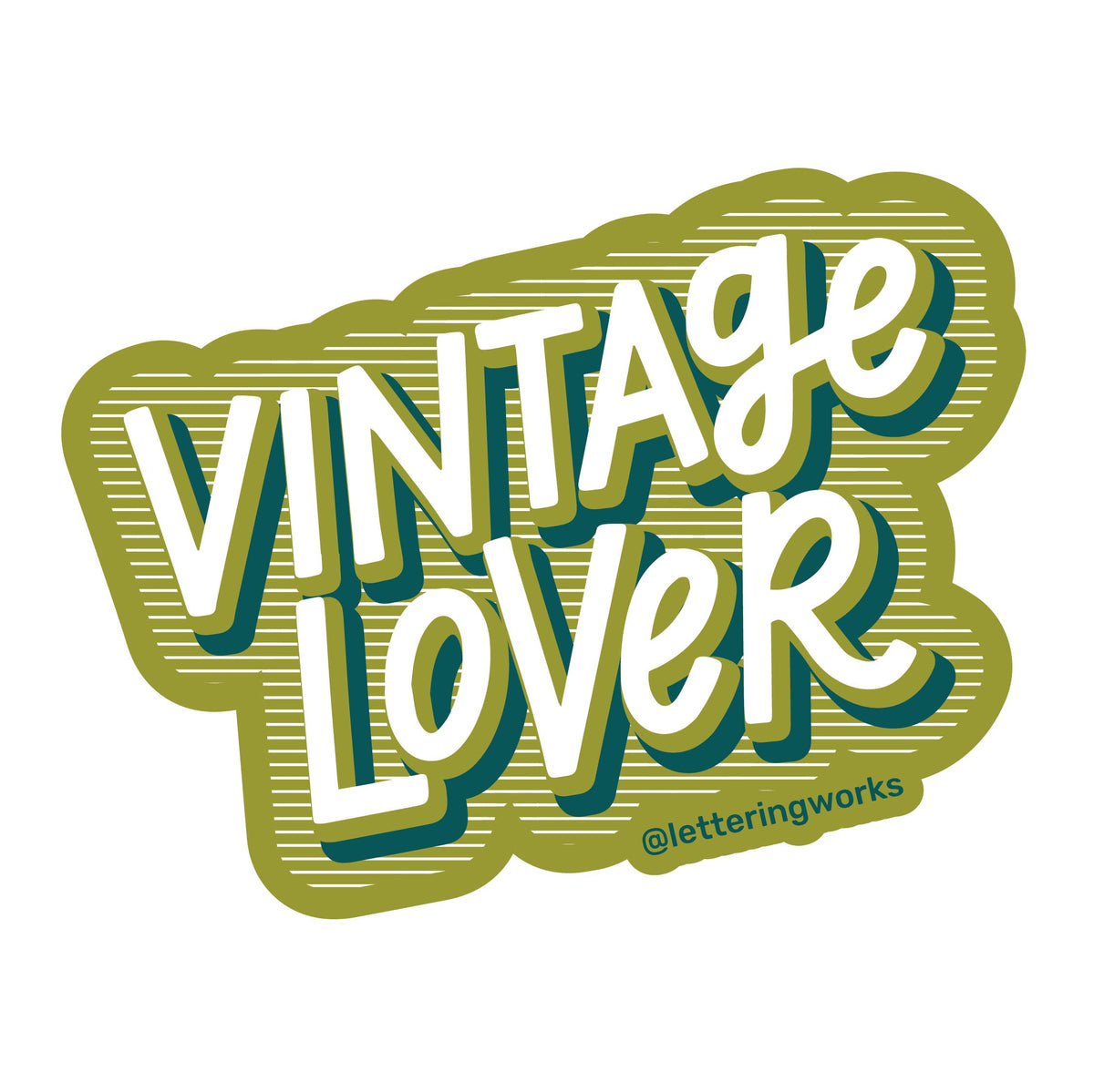 Vintage Lover Lettering Vinyl Sticker