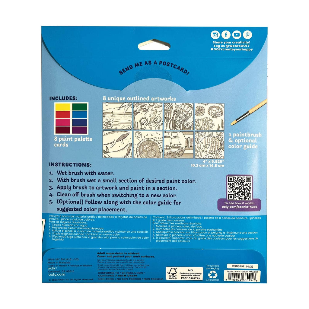 Scenic Hues: D.I.Y. Watercolor Art Kit - Ocean Paradise (17 PC Set)