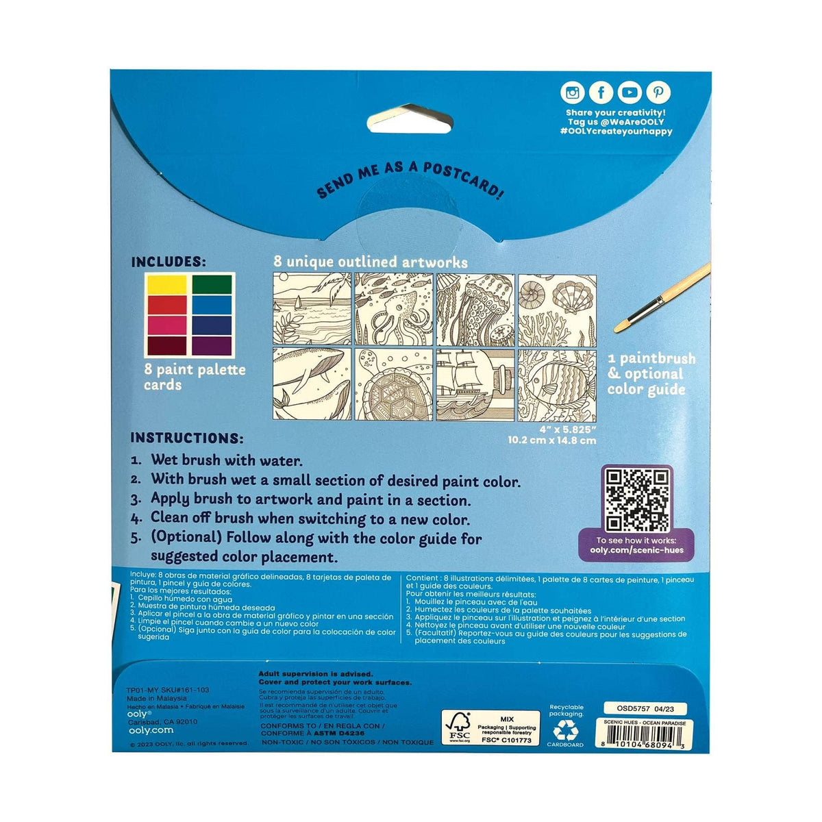 Scenic Hues: D.I.Y. Watercolor Art Kit - Ocean Paradise (17 PC Set)
