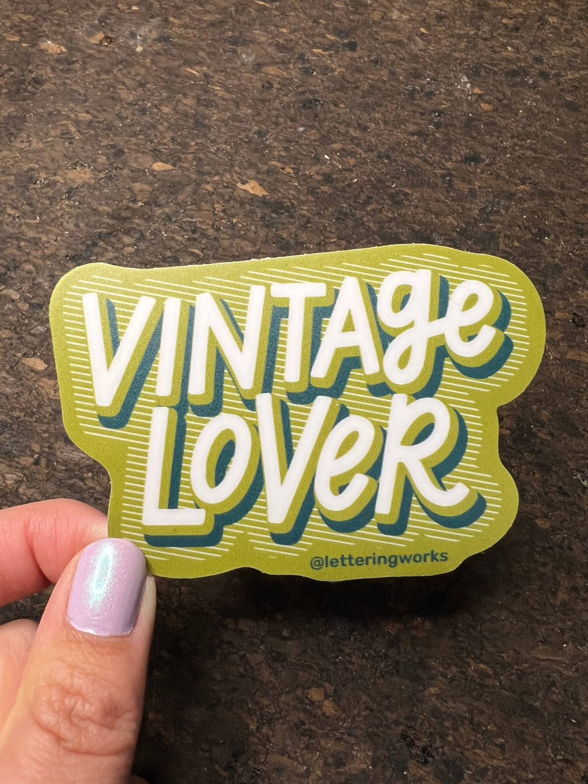 Vintage Lover Lettering Vinyl Sticker