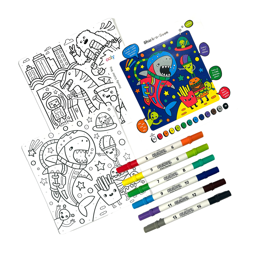 Colortopia: Paint Marker By Number Kit - Epic Adventures (8 PC Set)