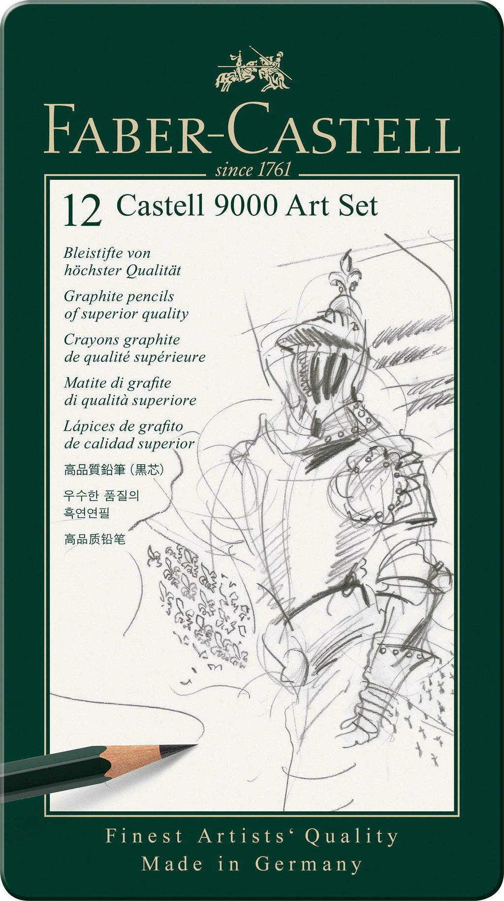 Castell 9000 Graphite Pencils, Art Set - Tin of 12