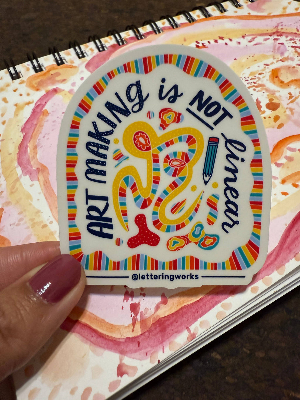Art Making Isn't Linear Vinyl Sticker