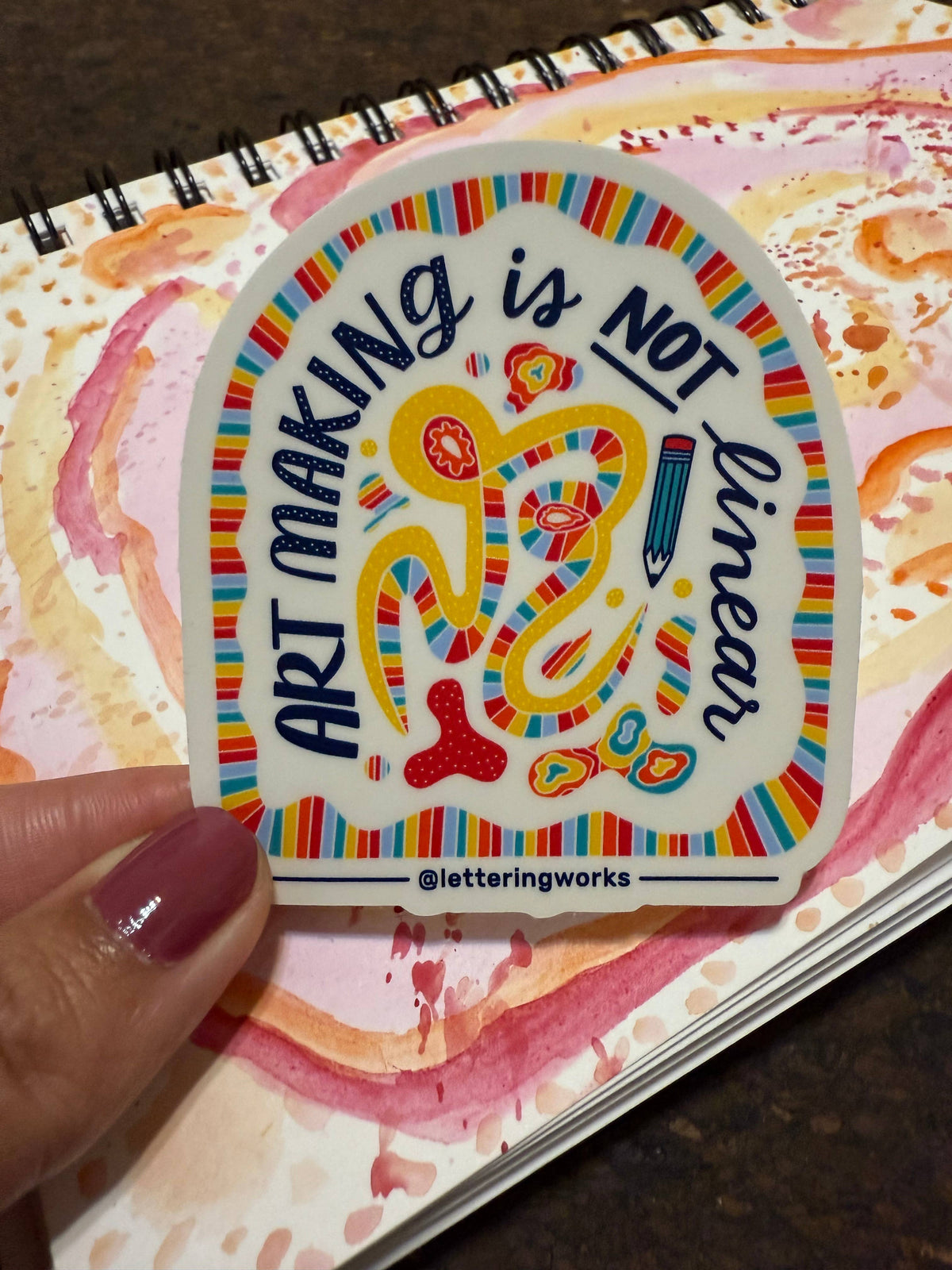 Art Making Isn't Linear Vinyl Sticker