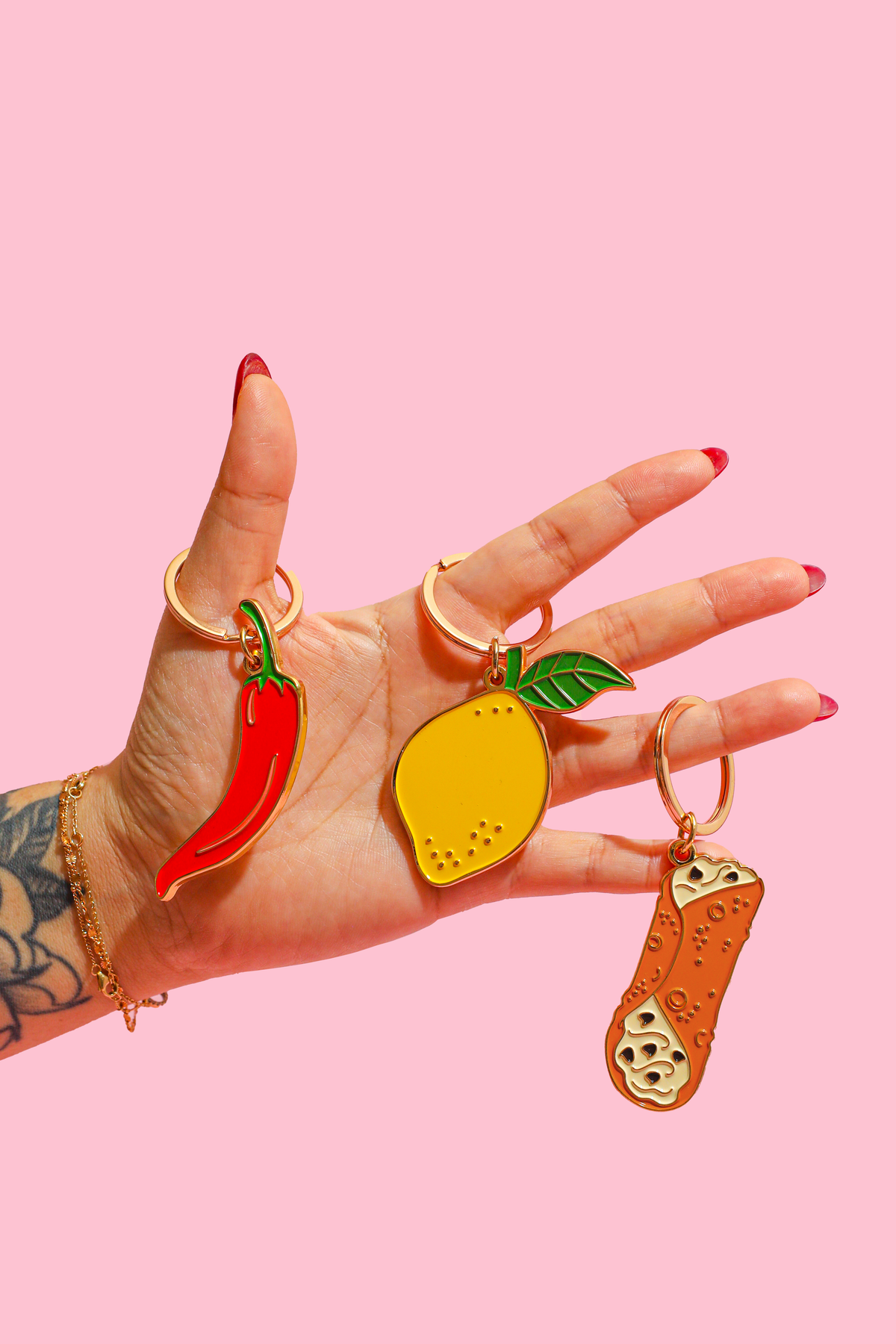 Chili Pepper Enamel Keychain Bag Charm