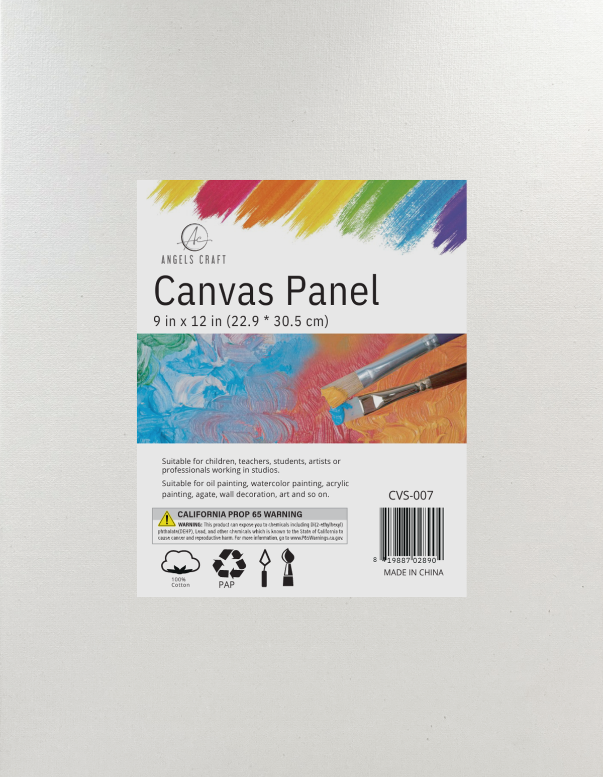 Primed Cotton Canvas Panels for Acrylic & Oil Paint