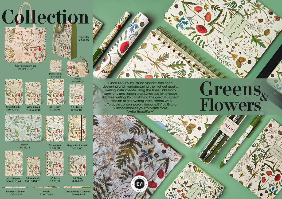 Pencil Pouch - Greens and Flowers