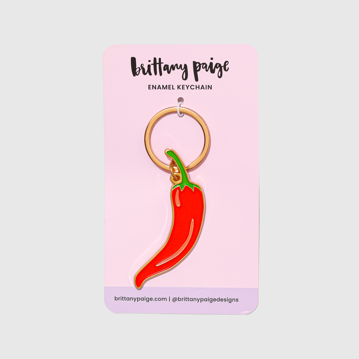 Chili Pepper Enamel Keychain Bag Charm