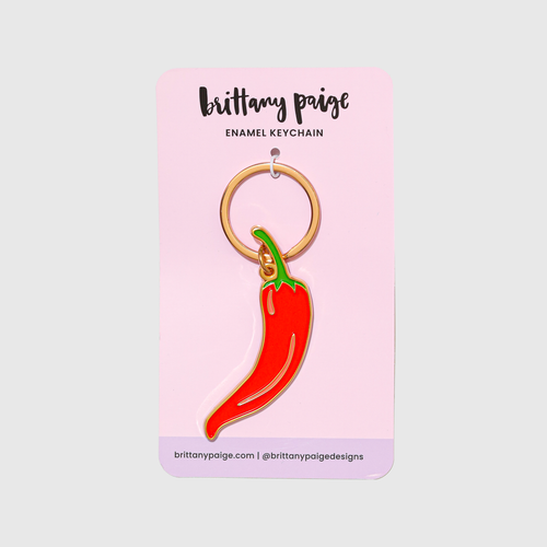 Chili Pepper Enamel Keychain Bag Charm