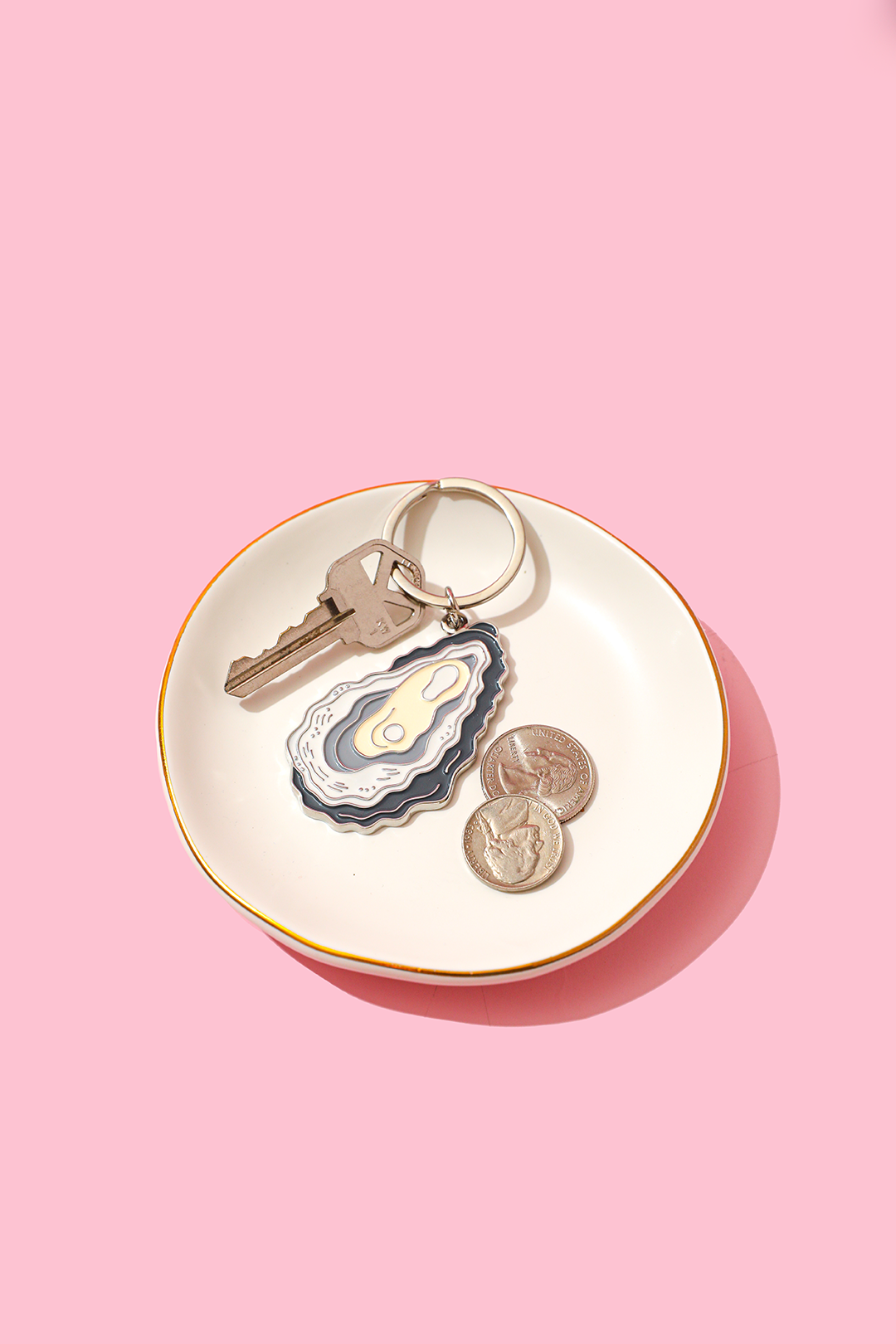 Oyster Enamel Keychain Bag Charm