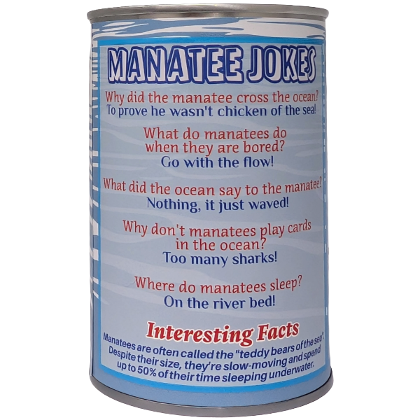 Becky the Canned Manatee - Eco-Friendly and Recycled Gift