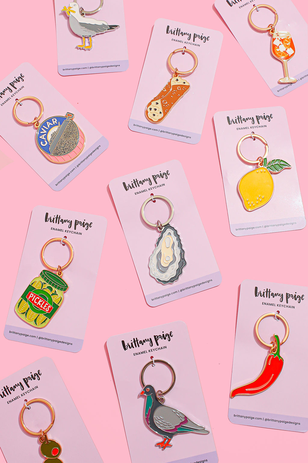 Olives Enamel Keychain Bag Charm