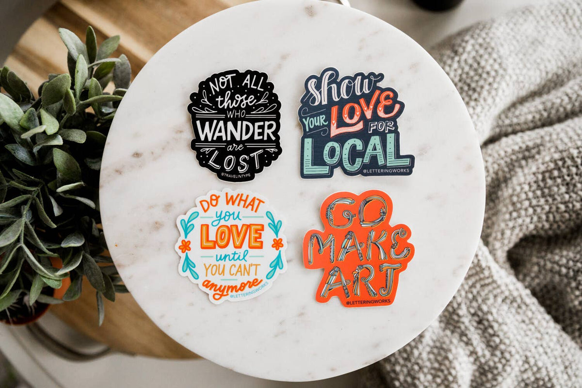 Go Make Art Funky Lettering Vinyl Sticker