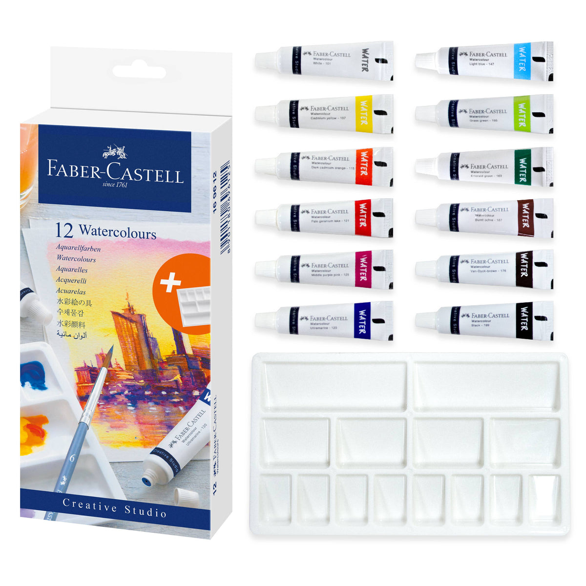 Watercolor Paint, Set of 12 Paint Tubes for Artists