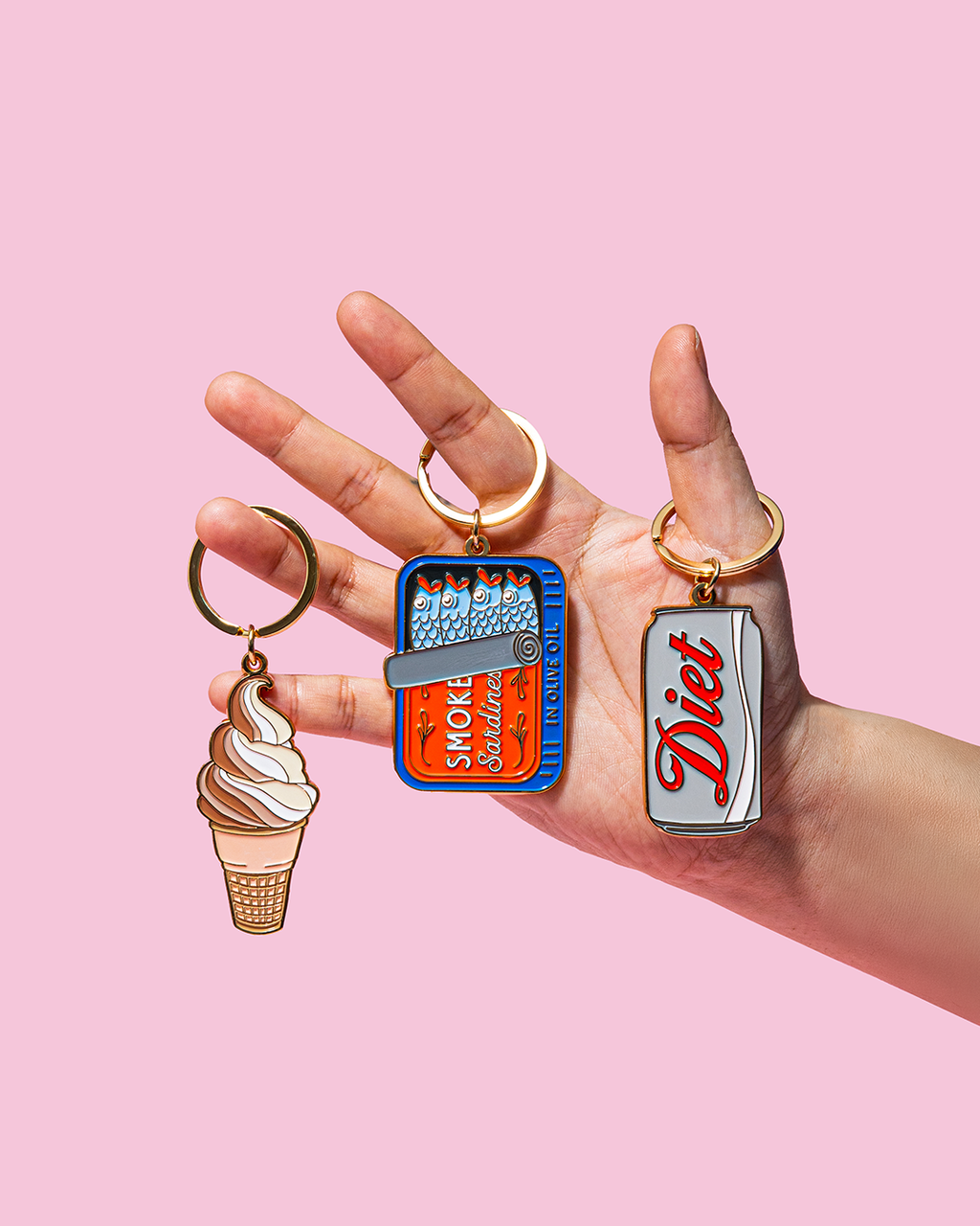 Diet Soda Can Enamel Keychain Bag Charm