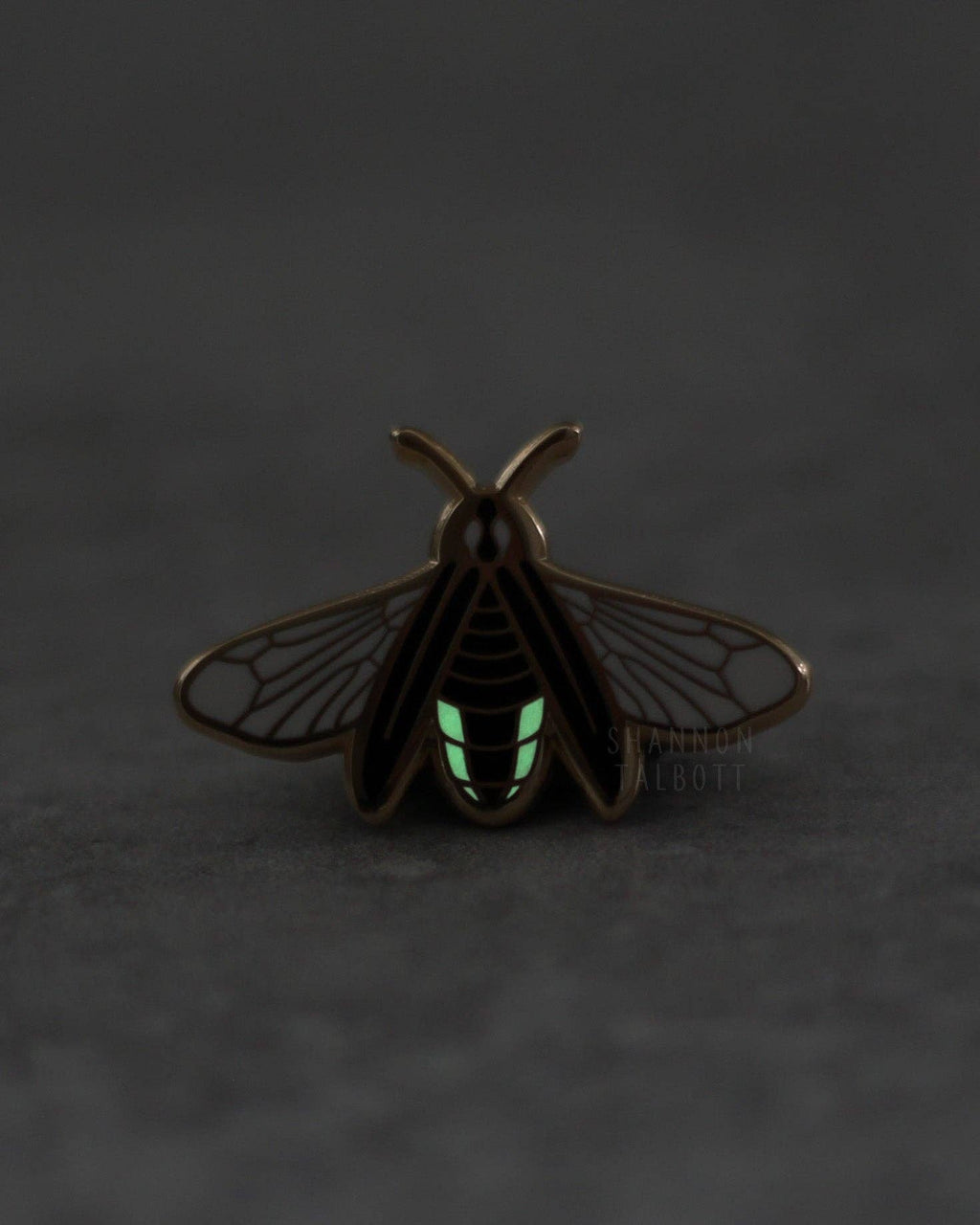 Firefly Lightning Bug Enamel Pin - Glow in the Dark - Gold