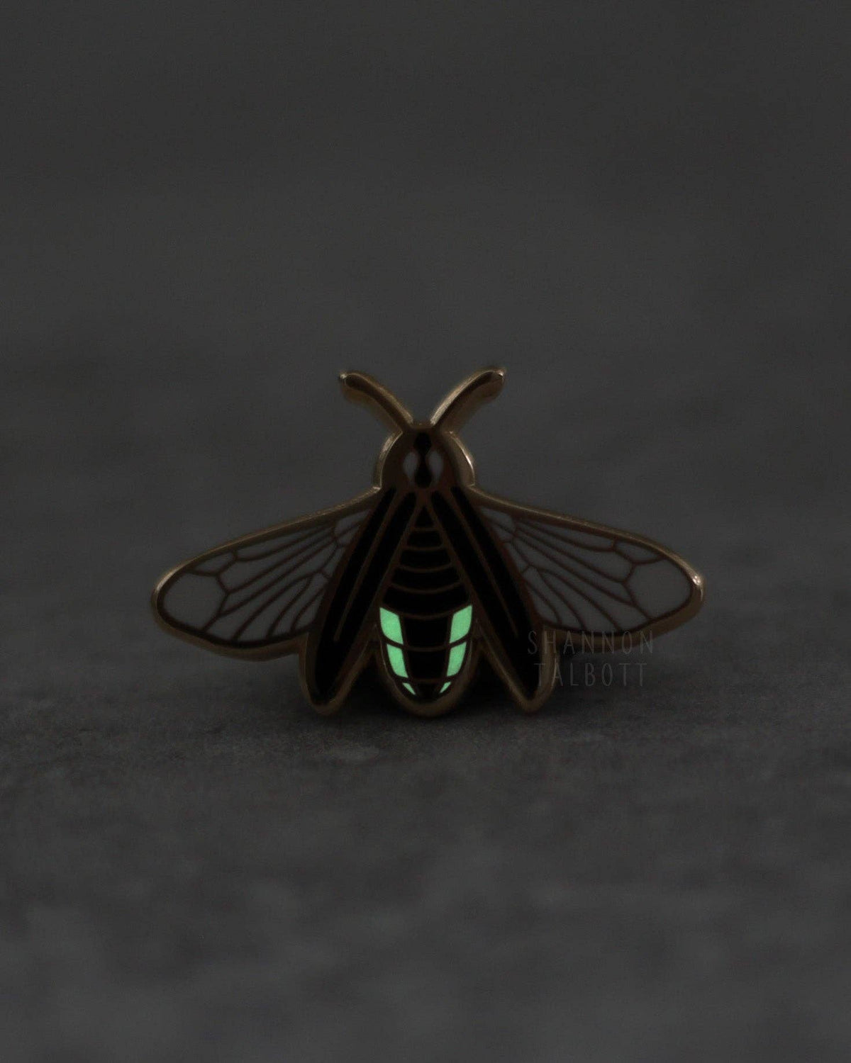 Firefly Lightning Bug Enamel Pin - Glow in the Dark - Gold