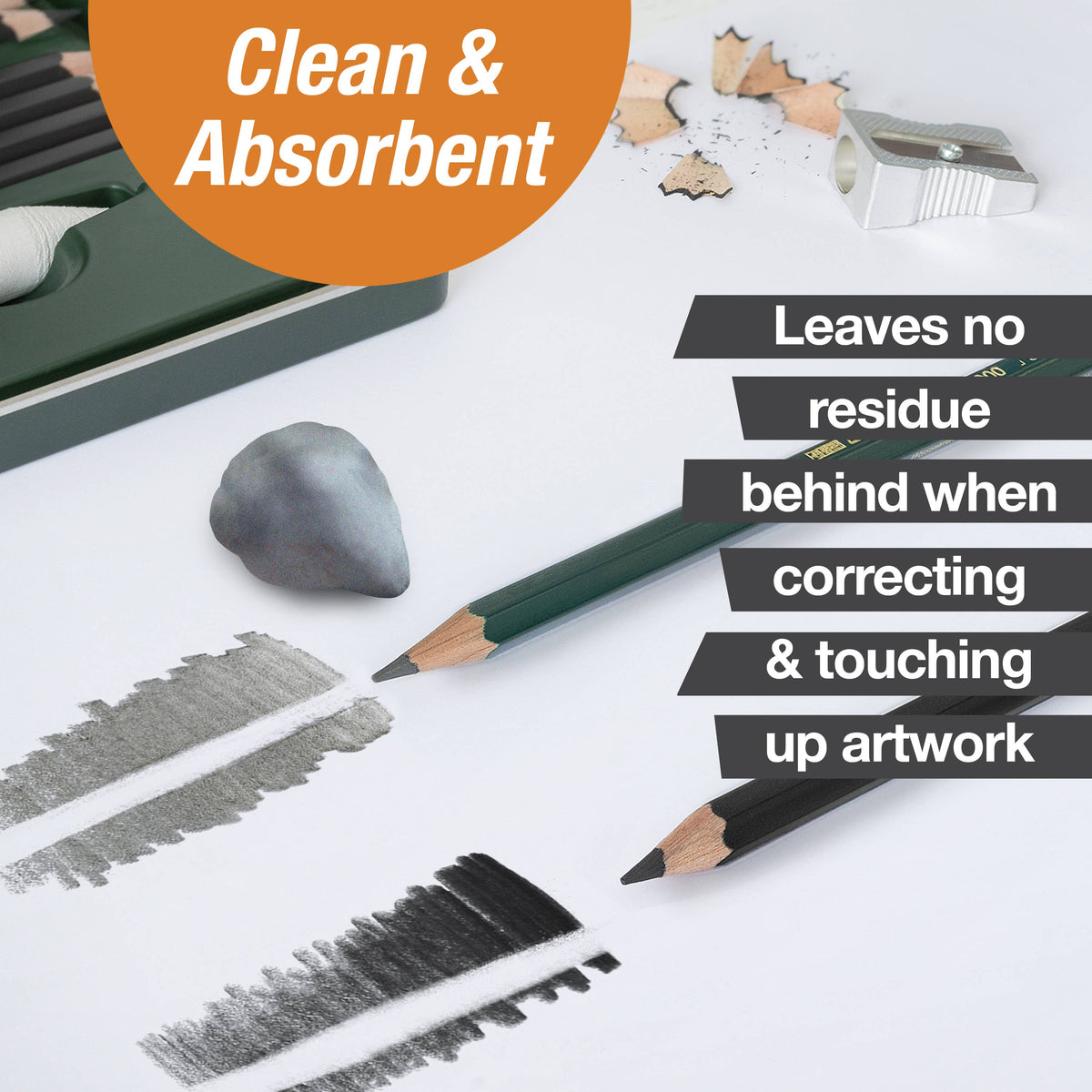 Kneadable Art Eraser, Grey in plastic case