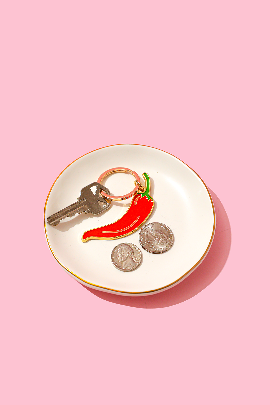 Chili Pepper Enamel Keychain Bag Charm