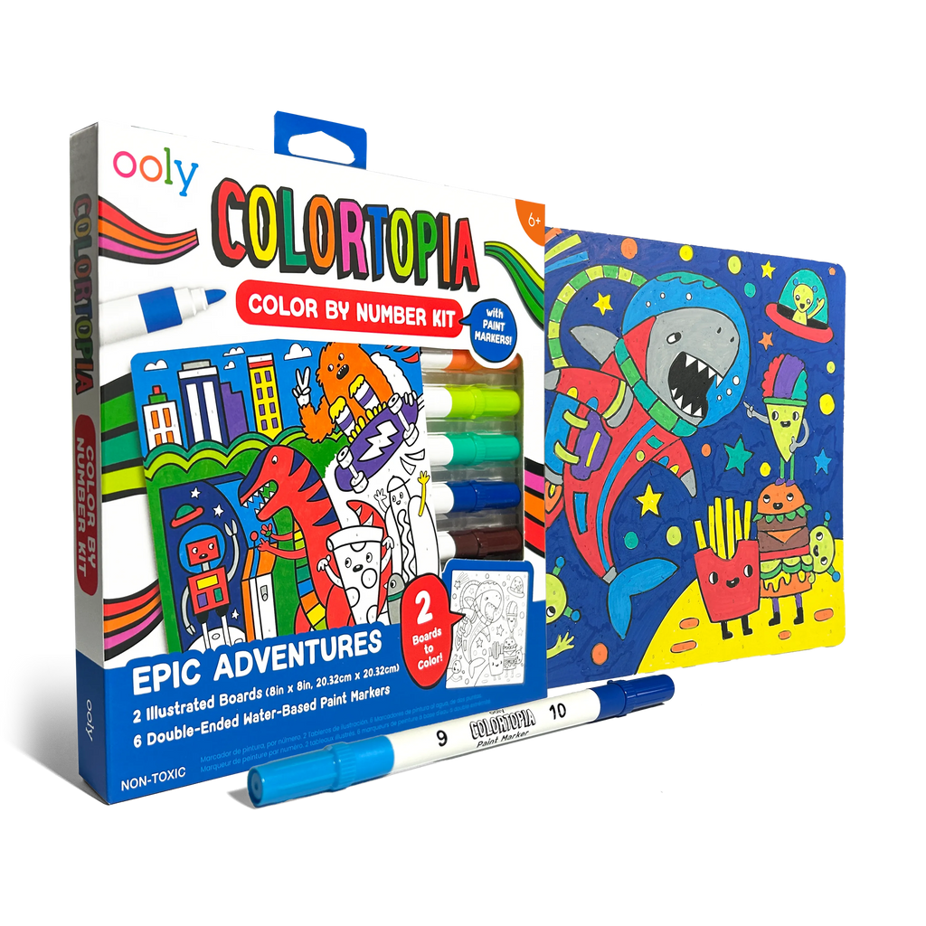 Colortopia: Paint Marker By Number Kit - Epic Adventures (8 PC Set)
