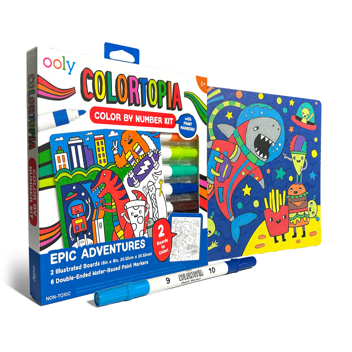 Colortopia: Paint Marker By Number Kit - Epic Adventures (8 PC Set)