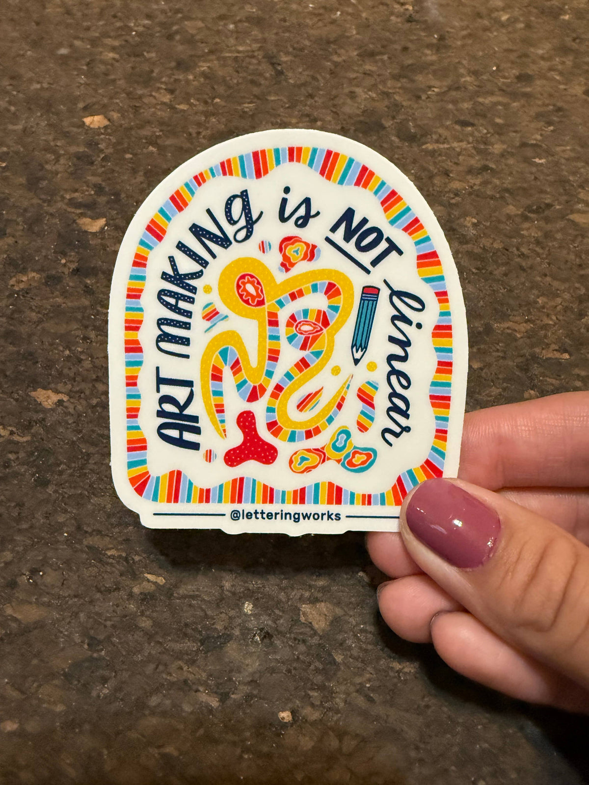 Art Making Isn't Linear Vinyl Sticker