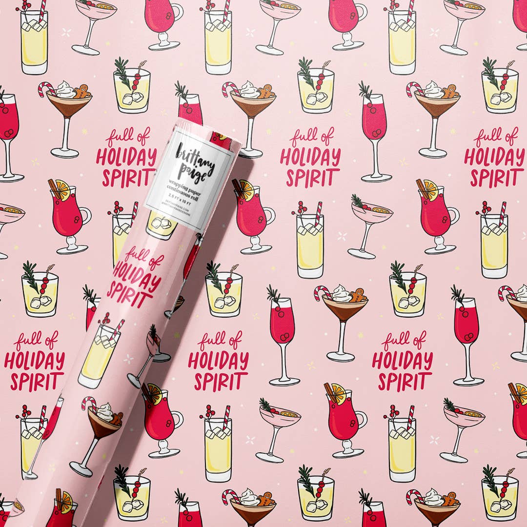 Christmas Cocktails Wrapping Paper Roll