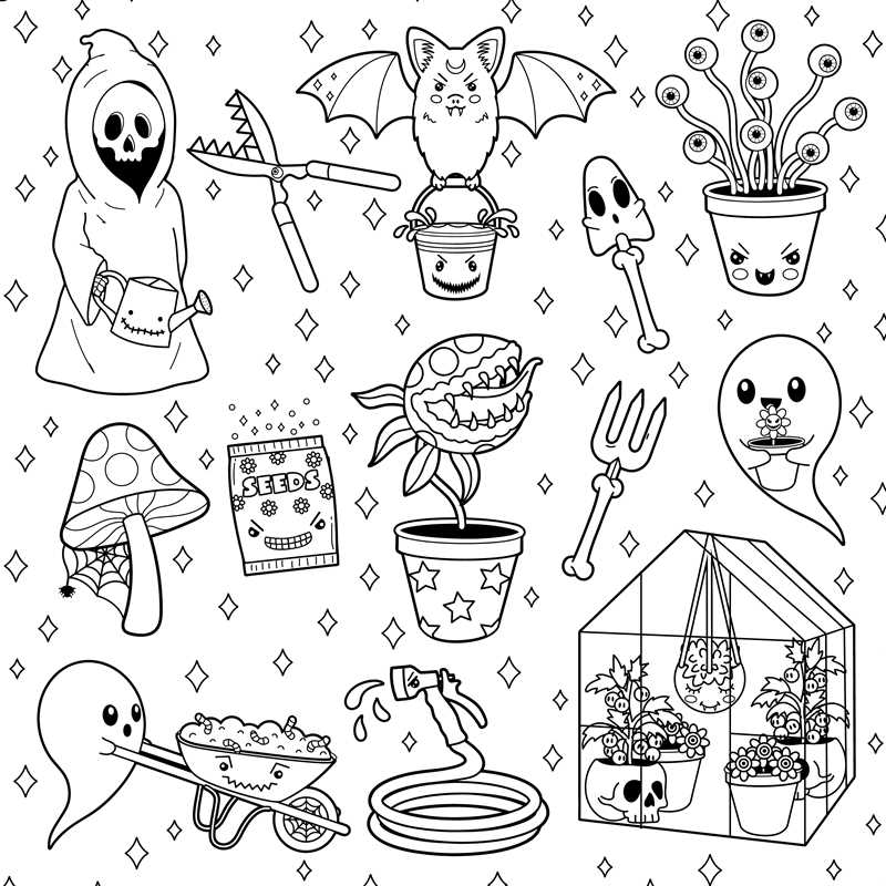 Creepy Cute Goth Coloring Book by