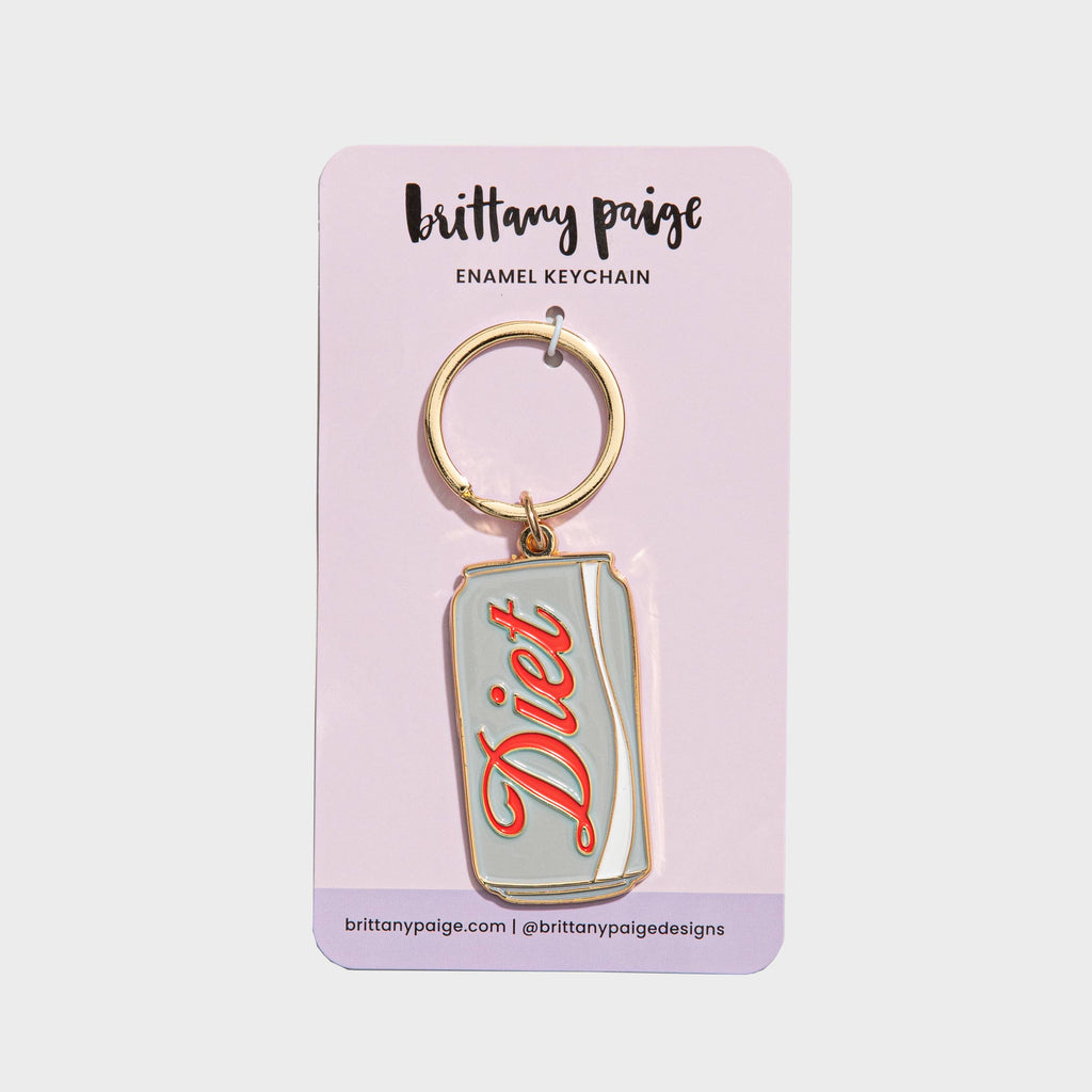 Diet Soda Can Enamel Keychain Bag Charm