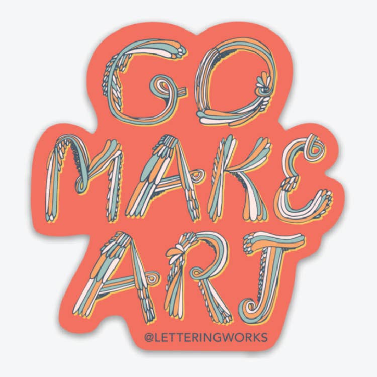 Go Make Art Funky Lettering Vinyl Sticker