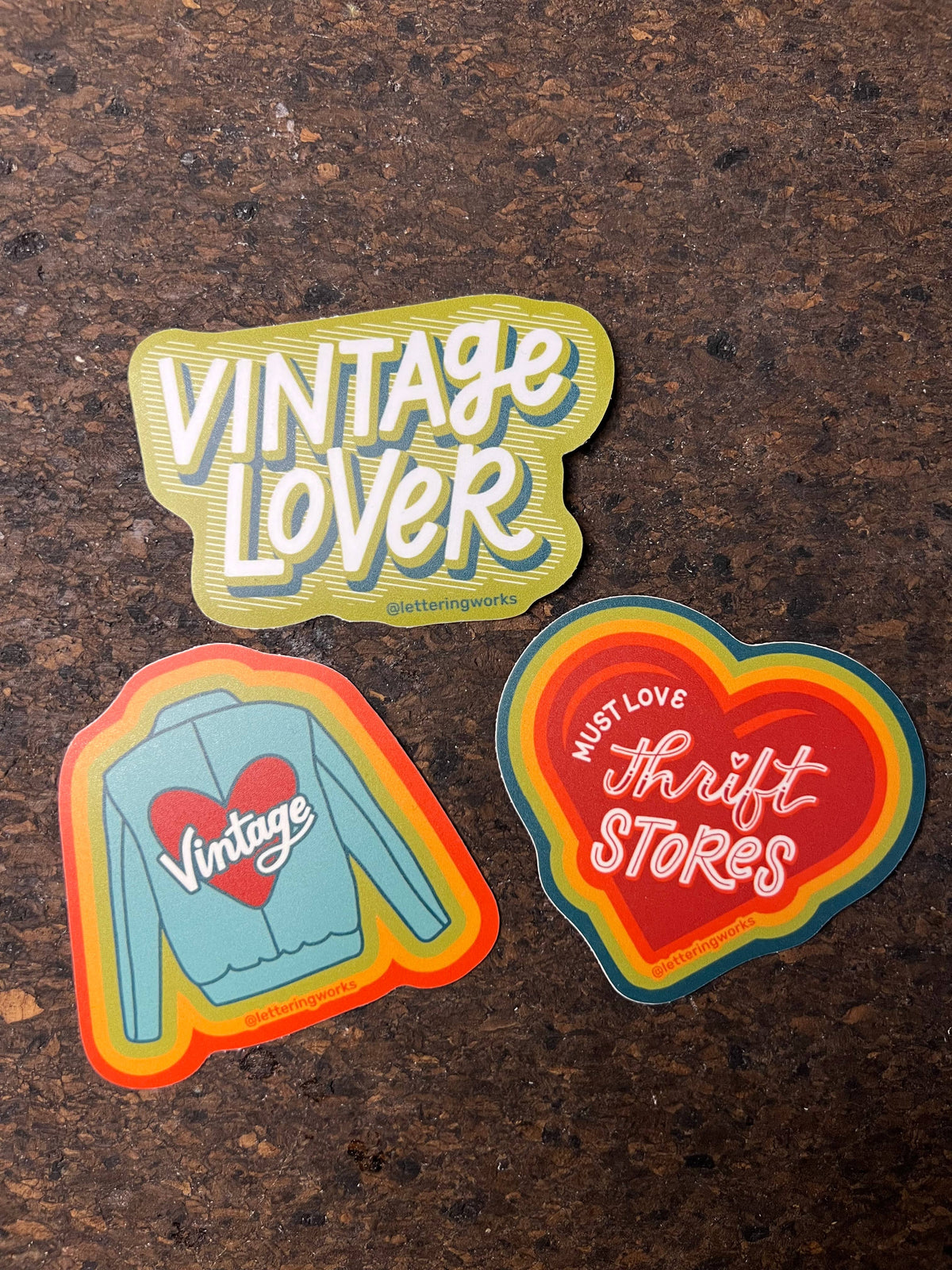 Vintage Lover Lettering Vinyl Sticker