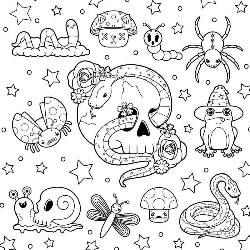 Creepy Cute Goth Coloring Book by