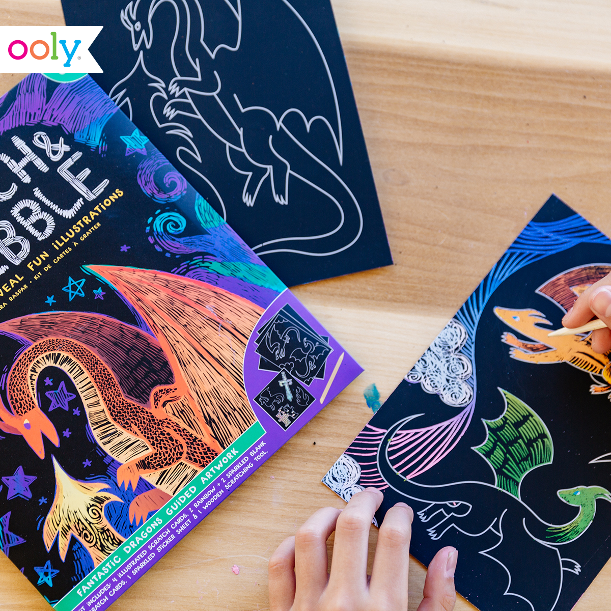 Scratch & Scribble Scratch Art Kit - Fantastic Dragons