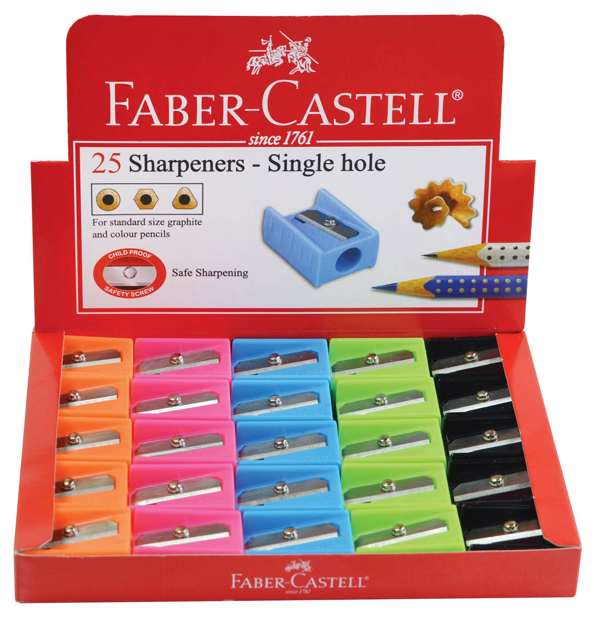 25ct Single Hole Pencil Sharpener Display