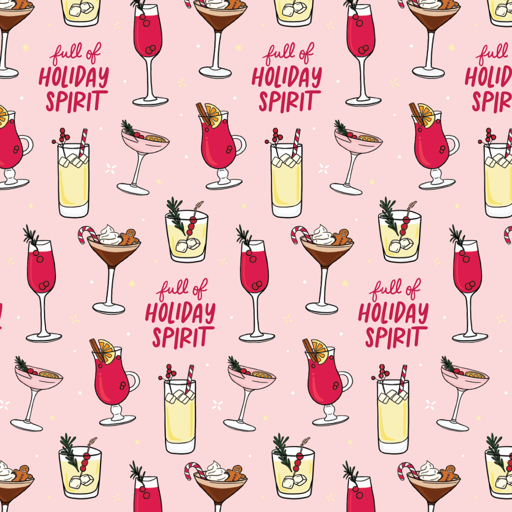 Christmas Cocktails Wrapping Paper Roll