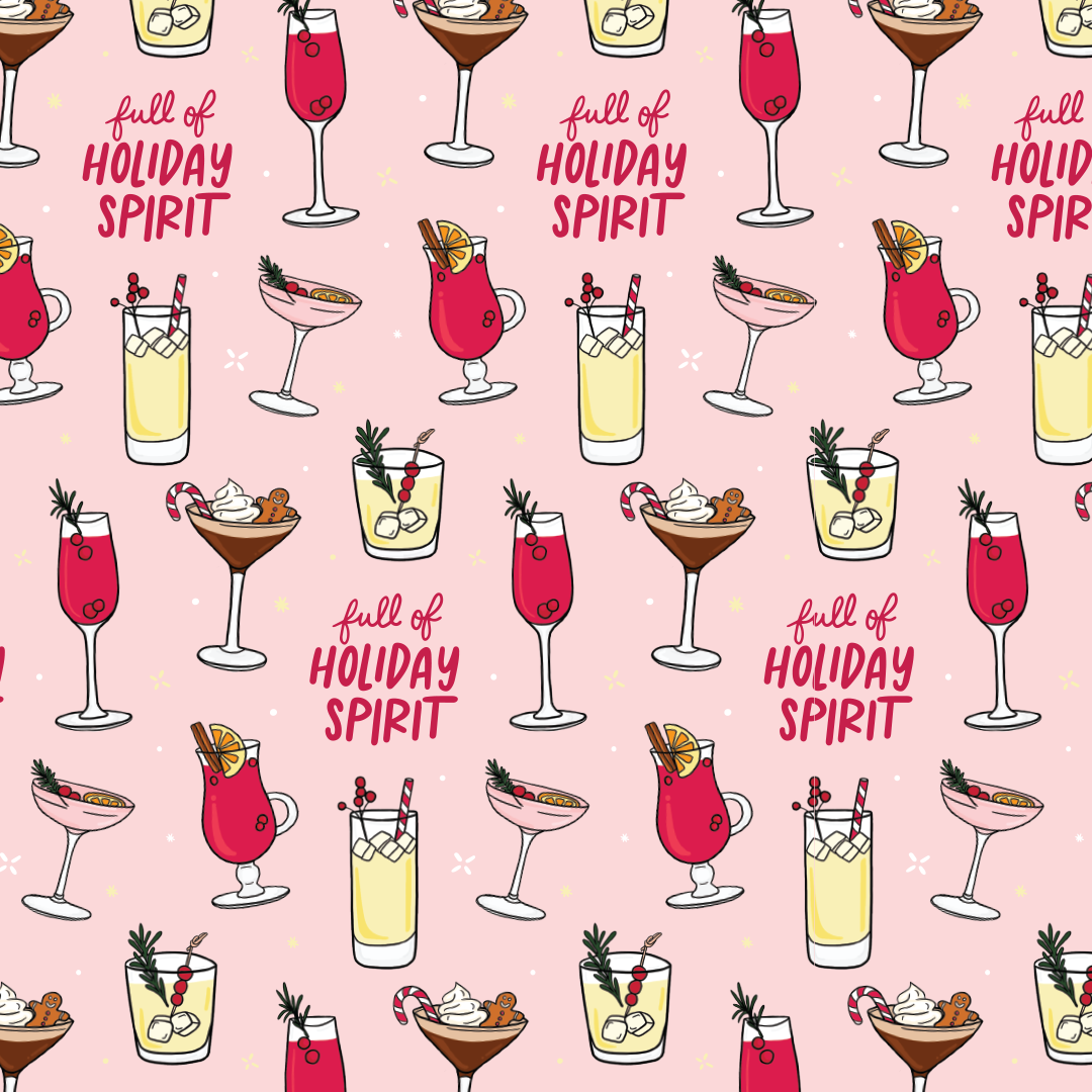 Christmas Cocktails Wrapping Paper Roll
