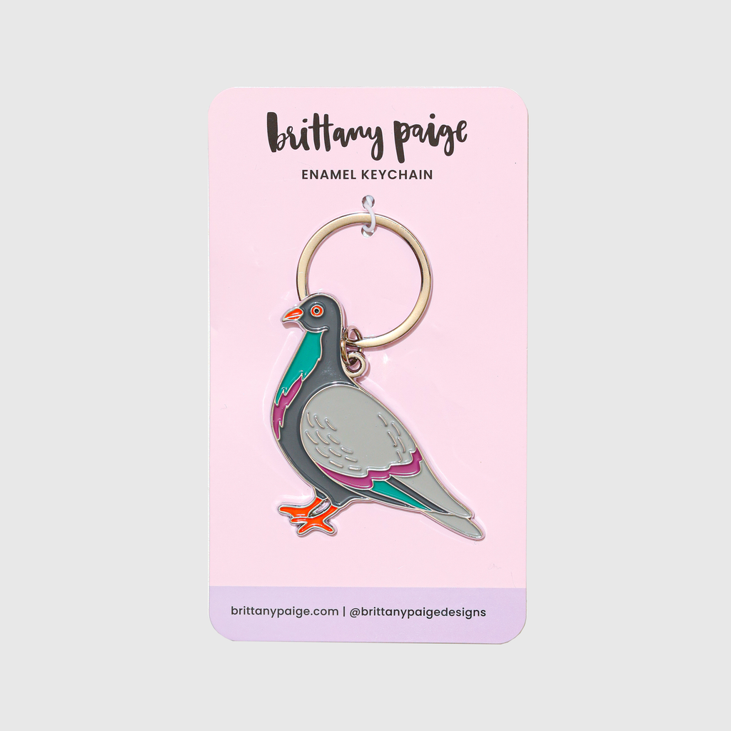 Pigeon Enamel Keychain Bag Charm