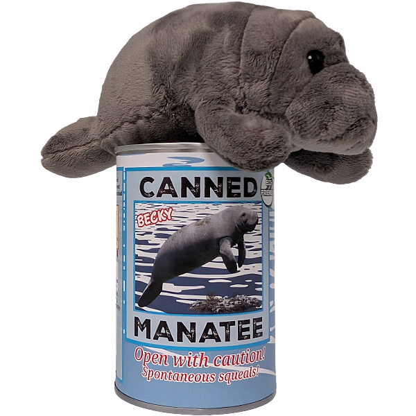 Becky the Canned Manatee - Eco-Friendly and Recycled Gift
