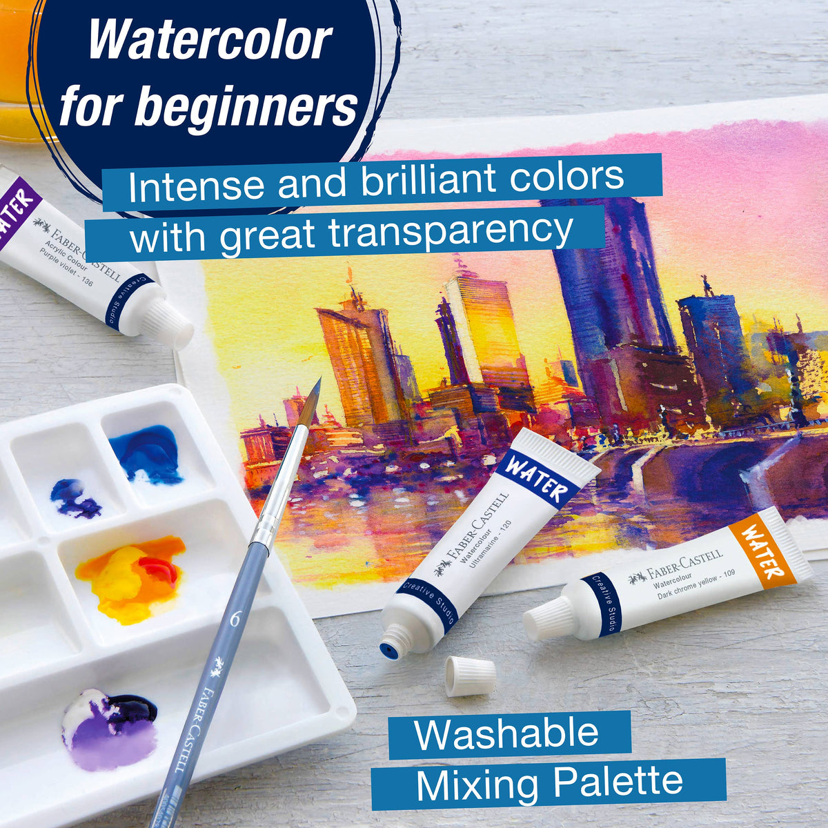 Watercolor Paint, Set of 12 Paint Tubes for Artists